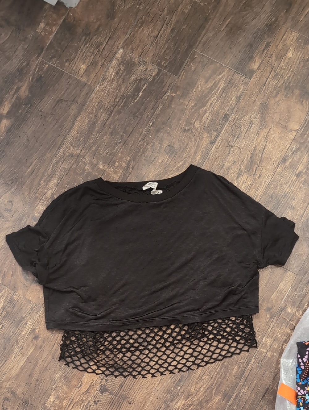 Alo sheer crop top with netting under top